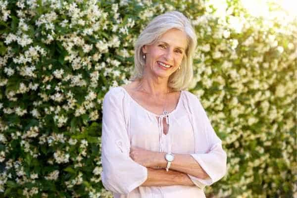 Older woman happy with urinary incontinence treatment Chingford