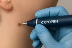 Person receiving skin tag removal Chingford