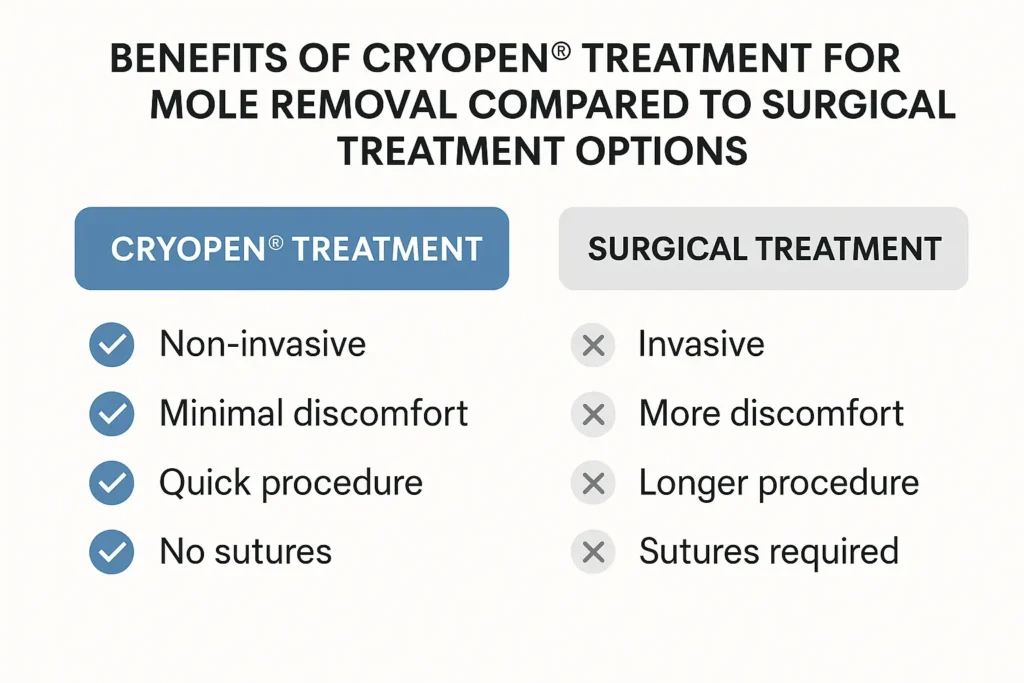Benefits of facial mole removal Chingford - call our team today to book a consultation