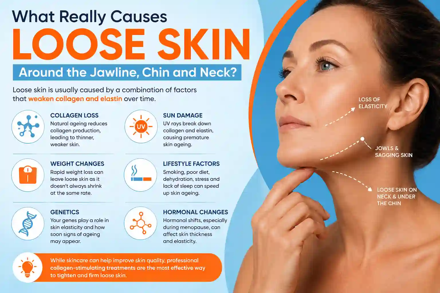What Really Causes Loose Skin Around the Jawline, Chin and Neck Chingford?